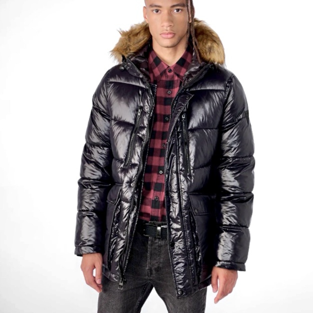 GUESS Fur Hood Puffer Jacket